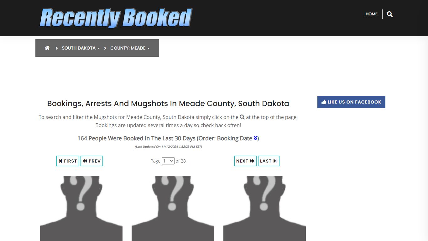 Bookings, Arrests and Mugshots in Meade County, South Dakota