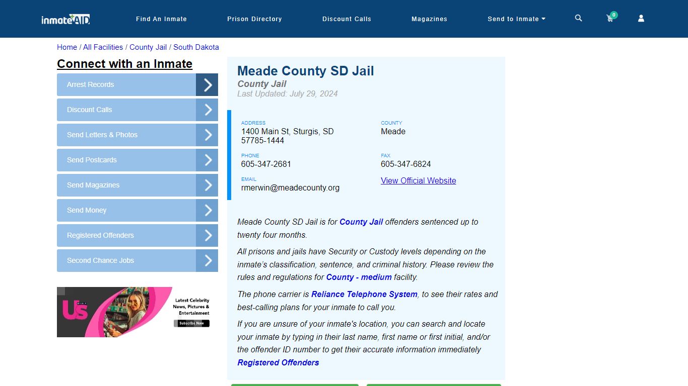 Meade County SD Jail - Inmate Locator